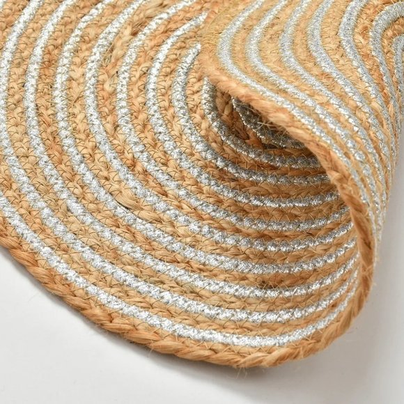 Jute Lurex Placemat | Silver | 35x35 | Pack of 2 - Picture 2 of 5